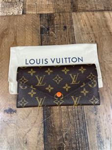 Authentic Louis Vuitton orange epi leather Josephine wallet insert and box